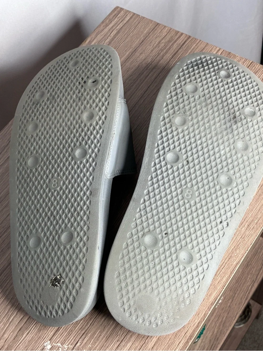 🐼 3/$25 GUC Adidas Trefoil Grey Slide Sandals M 8/W 10